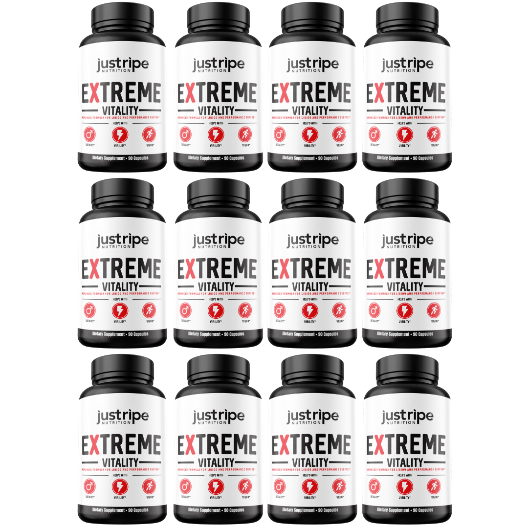 12 Pack Extreme Vitality - Male Vitality Pills - Performance Support 60 Caps